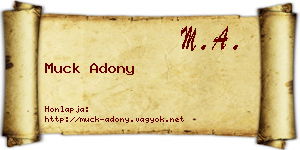 Muck Adony névjegykártya